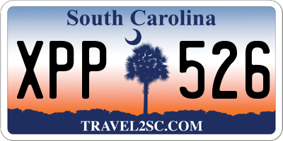 SC license plate XPP526