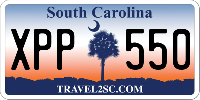 SC license plate XPP550