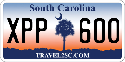 SC license plate XPP600