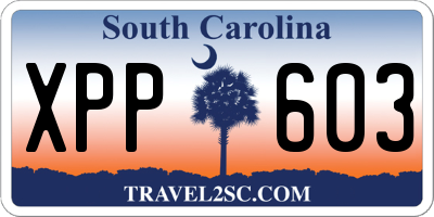 SC license plate XPP603