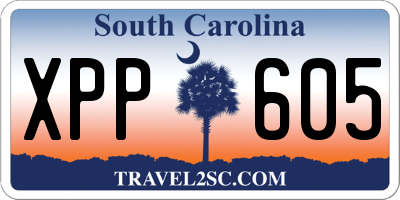 SC license plate XPP605