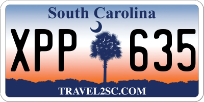 SC license plate XPP635