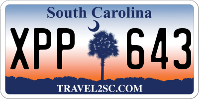 SC license plate XPP643