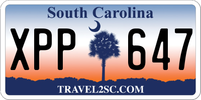 SC license plate XPP647