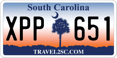 SC license plate XPP651