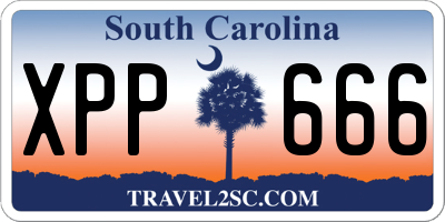 SC license plate XPP666