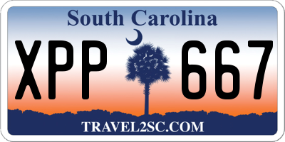 SC license plate XPP667