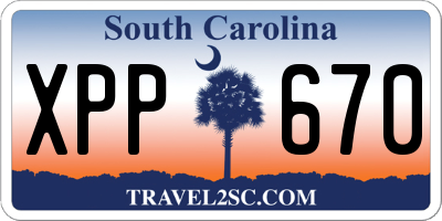 SC license plate XPP670