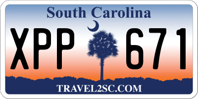 SC license plate XPP671