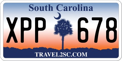 SC license plate XPP678