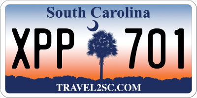 SC license plate XPP701