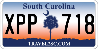 SC license plate XPP718