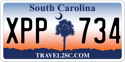 SC license plate XPP734