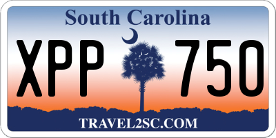 SC license plate XPP750