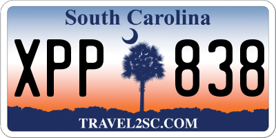 SC license plate XPP838