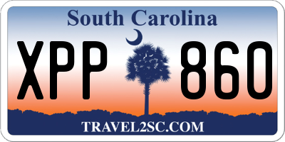 SC license plate XPP860
