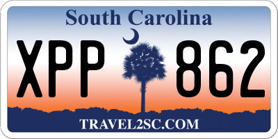 SC license plate XPP862