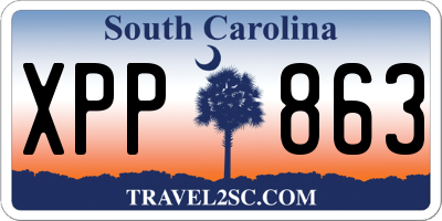 SC license plate XPP863