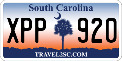 SC license plate XPP920