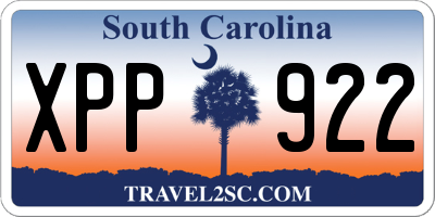 SC license plate XPP922