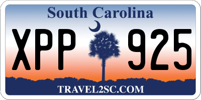 SC license plate XPP925