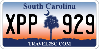 SC license plate XPP929