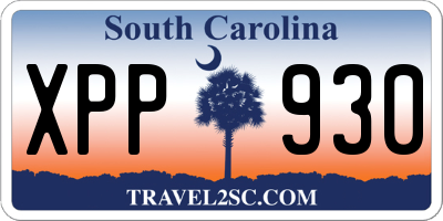 SC license plate XPP930