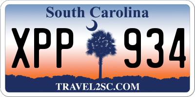 SC license plate XPP934