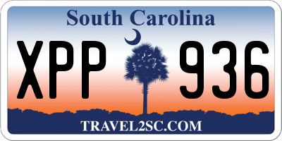 SC license plate XPP936