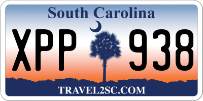 SC license plate XPP938