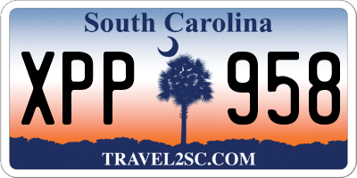 SC license plate XPP958