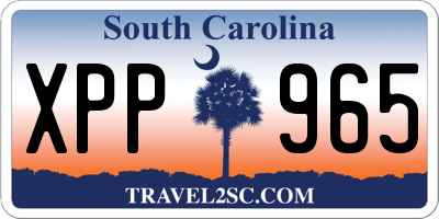 SC license plate XPP965