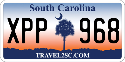 SC license plate XPP968