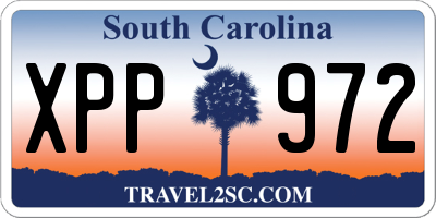 SC license plate XPP972