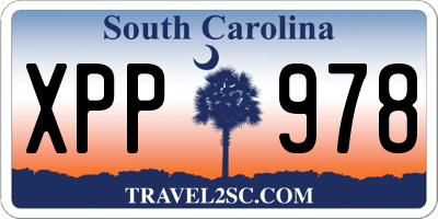 SC license plate XPP978