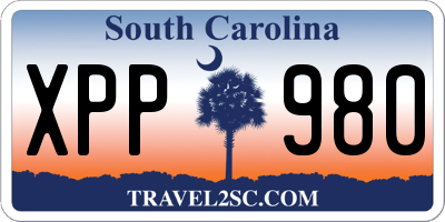 SC license plate XPP980