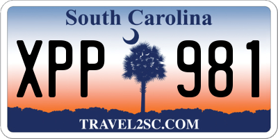 SC license plate XPP981