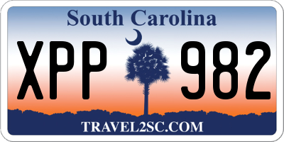 SC license plate XPP982