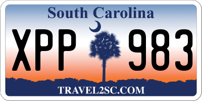 SC license plate XPP983
