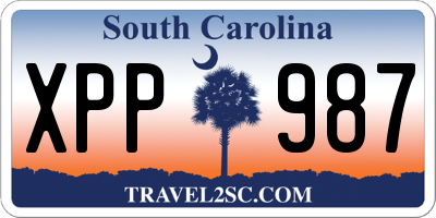 SC license plate XPP987
