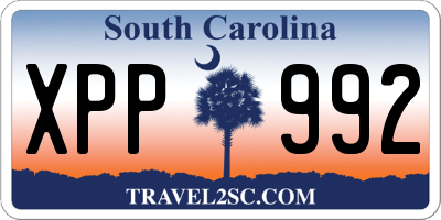 SC license plate XPP992