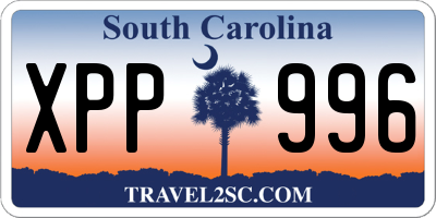 SC license plate XPP996