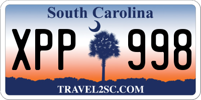 SC license plate XPP998