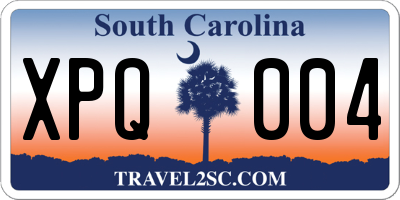 SC license plate XPQ004