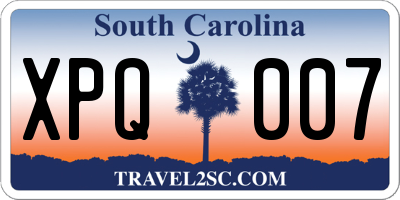 SC license plate XPQ007
