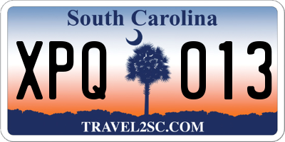 SC license plate XPQ013