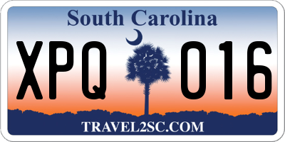 SC license plate XPQ016