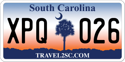 SC license plate XPQ026