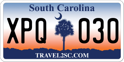 SC license plate XPQ030