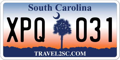 SC license plate XPQ031